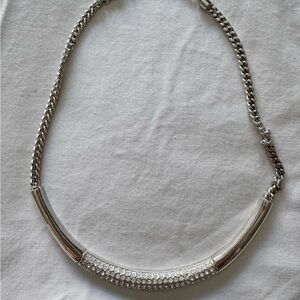 Touchstone Crystal Silver Necklace with Sparkling Accents